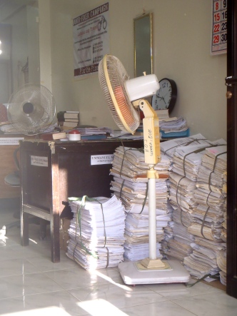     Case files at the prosecutor's office in Gumaca where a single prosecutor handles around 1,000 cases yearly. In the whole of Bondoc Peninsula, for every 500,000 inhabitants there is one single civil judge.